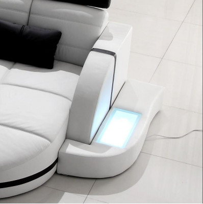 Ecksofa Ledersofa Grouss XXL U-Form Wunnlandschaft Sofa Canapé Garnitur Canapéen Eck-Ecksofa