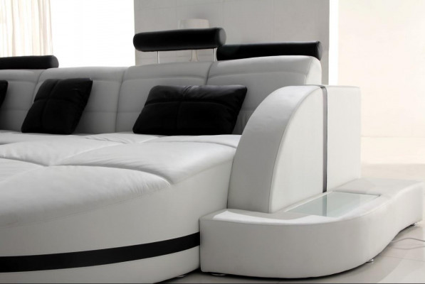 Ecksofa Ledersofa Grouss XXL U-Form Wunnlandschaft Sofa Canapé Garnitur Canapéen Eck-Ecksofa