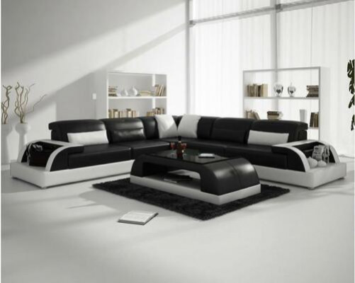 Ecksofa an L-Form + Couchtisch Sofa Couch Design Grau Polster Lieder