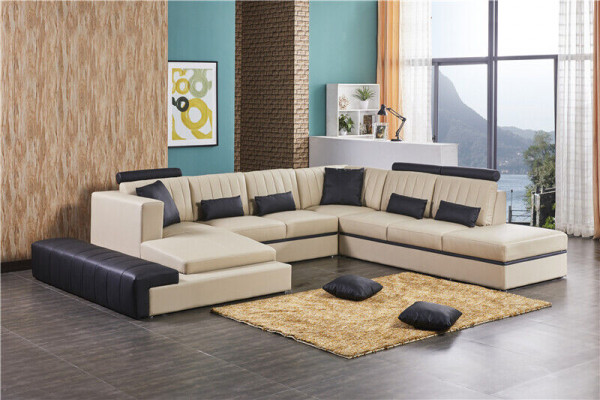 Lieder Modern Couch Wunnlandschaft Ledersofa Sofagarnitur Sofa U-Form