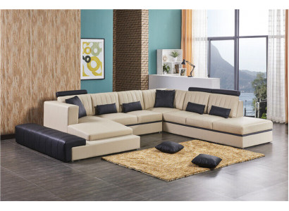 Lieder Modern Couch Wunnlandschaft Ledersofa Sofagarnitur Sofa U-Form