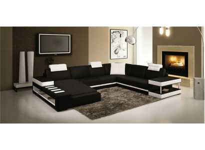 U-Form Sofa Canapé Polsterset Wunnlandschaft Design Luxus Ecksofa