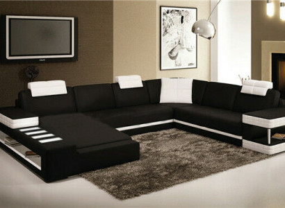 U-Form Sofa Canapé Polsterset Wunnlandschaft Design Luxus Ecksofa