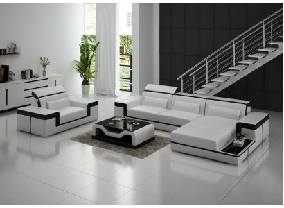 Wunnlandschaft Ecksofa L-Form Fotel Set Garnitur Modern Sofa Lieder