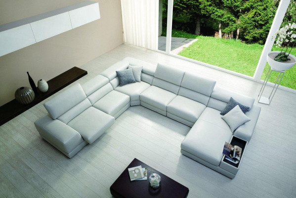 Relax-Wunnlandschaft U-Form Eckssofa Couch Sofa Ledersofa Garnitur