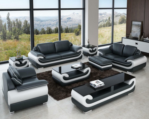 Sofagarnitur 3+2+1 Sëtz + Hocker Set Garnitur Polstersofa Canapé