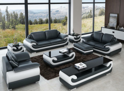 Sofagarnitur 3+2+1 Sëtz + Hocker Set Garnitur Polstersofa Canapé