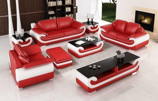 Sofagarnitur 3+2+1 Sëtz + Hocker Set Garnitur Polstersofa Canapé