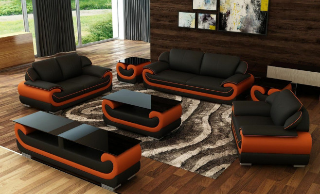 Sofagarnitur 3+2+1 Sëtz + Hocker Set Garnitur Polstersofa Canapé