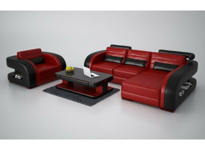 Modern Eckcouch L Form Polster Sëtz Ecke Canapé + Fautteuil Sofas