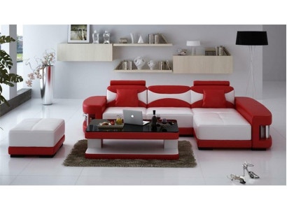 Liederkanapé Eckkanapé Hocker Garnitur Polster LFormat Canapé Sofa Design