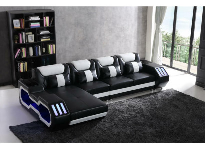 Entspanen Ecksofa L Form Form Sofa Couch Garnitur Beleuchtete Wunnlandschaft