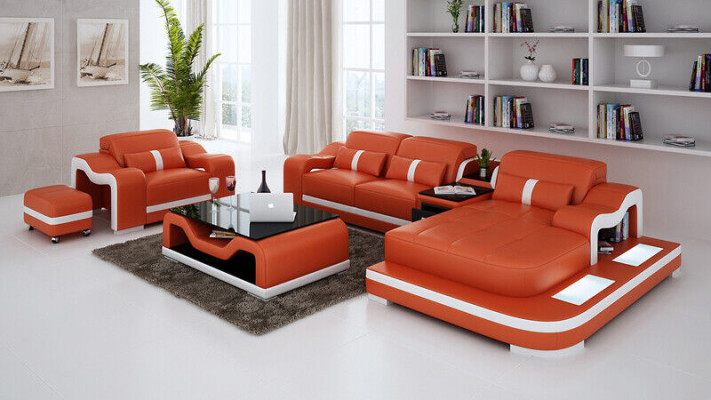 Wunnlandschaft Ecksofa L-Form Sëtz Set Garnitur Deko Modern Sofa Lieder