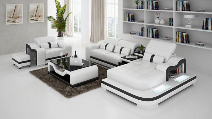 Wunnlandschaft Ecksofa L-Form Sëtz Set Garnitur Deko Modern Sofa Lieder