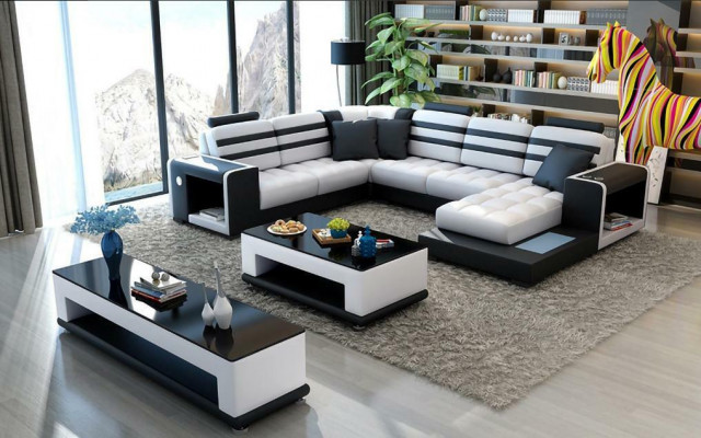 Wunnlandschaft Eckspléck U-Form Sofa Couch Design Couch Textil Modern Polster Nei