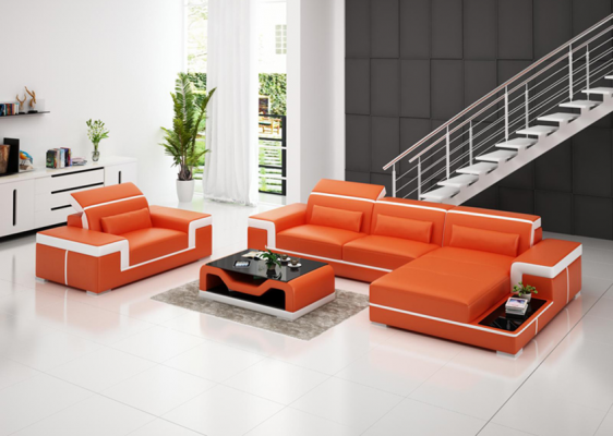 Ecksofa Set Canapé Polster Eck Garnitur Fauteuil Wohnlandschaft L Form