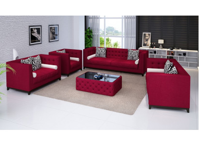 Sofagarnitur Ledersofa Sofa Couchen Sofa Sëtzer Set Polster Couch 3tlg Fautteuil