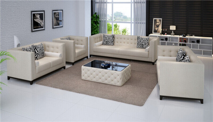 Sofagarnitur Ledersofa Sofa Couchen Sofa Sëtzer Set Polster Couch 3tlg Fautteuil