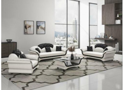 Komplett Set Sessellef 321 Sëtz Couchtisch Designer Wohnlandschaft 4tlg. Nei