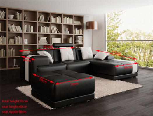Eckcouch Eckgarnitur L-Form Sofa Ecksofa Garnitur Dekorativ Polster Canapé