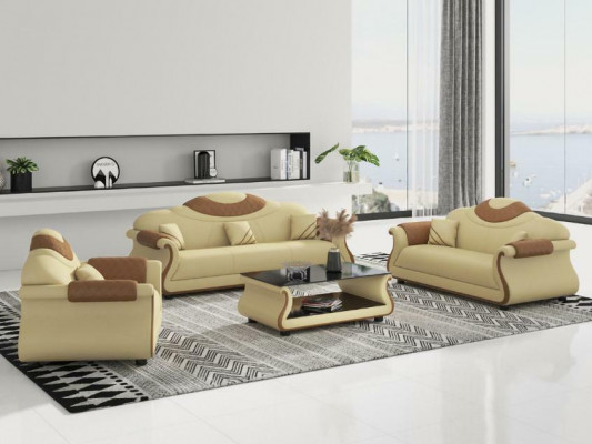 Sitzgrupp Sofagarnitur 3+2+1 Sëtz Sofas Canapé Polster Garnitur Design Modern Couchen Stoff Nei