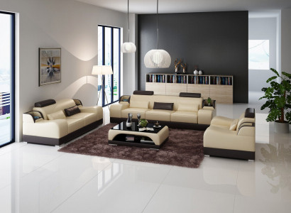 Sofagarnitur 322 Sëtz-Set Design Sofa Polster Canapéen Canapé Modern