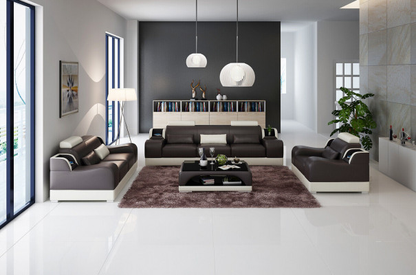Sofagarnitur 322 Sëtz-Set Design Sofa Polster Canapéen Canapé Modern