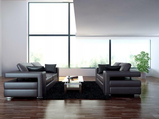 Modern Sofa Ledersofa Couch Wunnlandschaft 3+2+1 Sëtz Garnitur Design