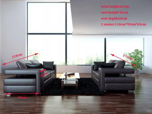 Modern Sofa Ledersofa Couch Wunnlandschaft 3+2+1 Sëtz Garnitur Design
