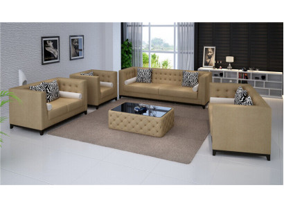 Ledercouch Canapé Sofakompositiounen Sëtzer Kompositioun Design Modern Sofa