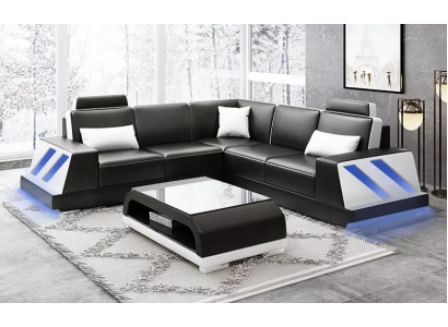 Ledersofa Eckcouch Polstersëtzeng Sofa Couch Eckgarnitur Wunnlandschaft Polster