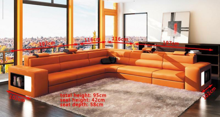 L-Form Modern Eckcanapé Couch Polster Lieder Design Canapé Garnitur