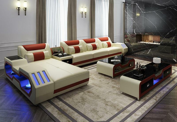 Lieder Design Sofa Canapé Couch Ecksofa Garnitur Wunnlandschaft Ecksofa