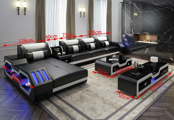 Lieder Design Sofa Canapé Couch Ecksofa Garnitur Wunnlandschaft Ecksofa