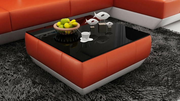 Modern Ecksëtzgruppe Sofa L Form Polstersëtz Eckcouch + Fousseschmelz