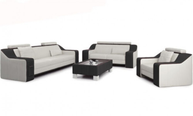 Liederbésofa Couch Wunnlandschaft 3+2+1 Sëtzer Garnitur Modern Sofa Garnitur nei