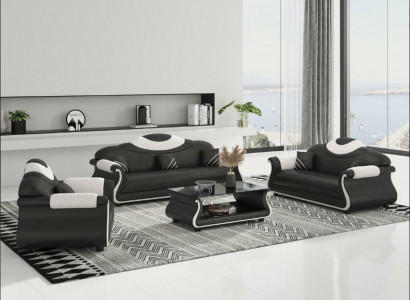 Sofa Garnitur 3+2+1 Sëtzer Garnitur Sofaen 3-Del. Wunnlandschaft Sofa Canapé Polster.