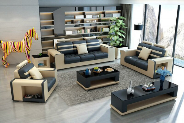 Luxus Sofagarnitur 3+2+1 Sëtzer Wunnlandschaft Sofa Canapé Polster Garnitur Sofas Lieder