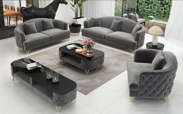 Luxus Sofagarnitur Couch Polster Set Sëtz Sofa Garnituren 321 Sëtz 3tlg.