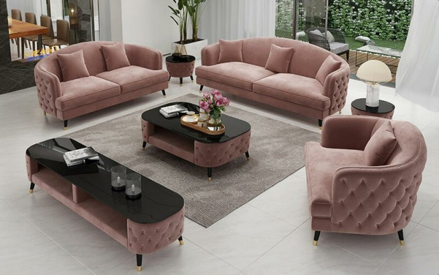 Luxus Sofagarnitur Couch Polster Set Sëtz Sofa Garnituren 321 Sëtz 3tlg.