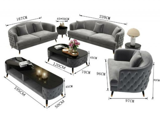 Luxus Sofagarnitur Couch Polster Set Sëtz Sofa Garnituren 321 Sëtz 3tlg.