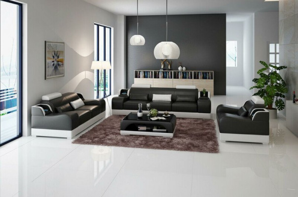 Designer Canapégrupp 321 Sëtzer Sofa Couch Lieder Set Polster Set