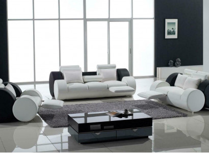 Sofa-Set Ledersofa Sofa Canapéen Stillen Set Sofaen Polster Couch 3tlg