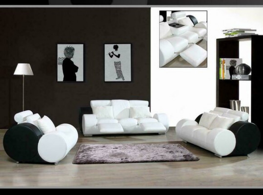 Sofa-Set Ledersofa Sofa Canapéen Stillen Set Sofaen Polster Couch 3tlg