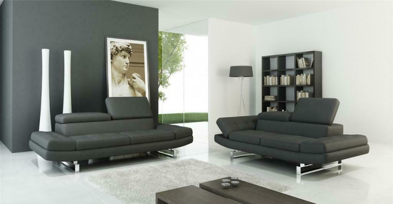 Ledercouch Wunnlandschaft 3+2+1 Sëtzer Garnitur Design Modern Sofa