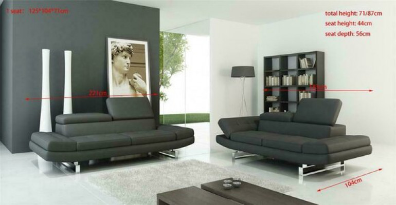 Ledercouch Wunnlandschaft 3+2+1 Sëtzer Garnitur Design Modern Sofa