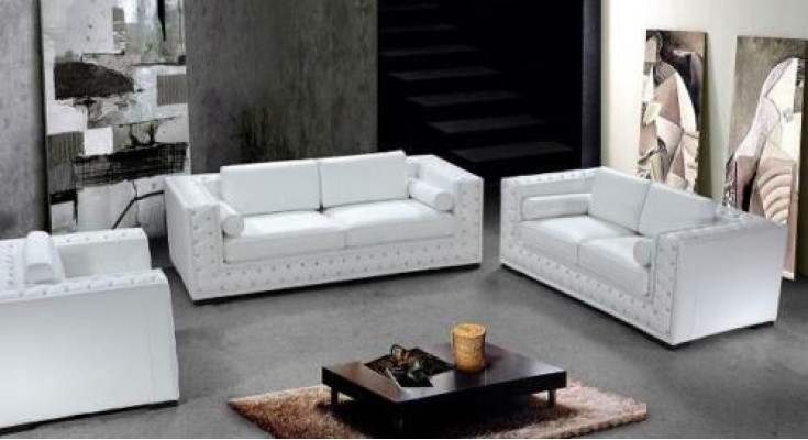 Ledersofa Couch Wohnlandschaft 3+2+1 Sëtzer Sofa Garnitur Design Dekor Nei