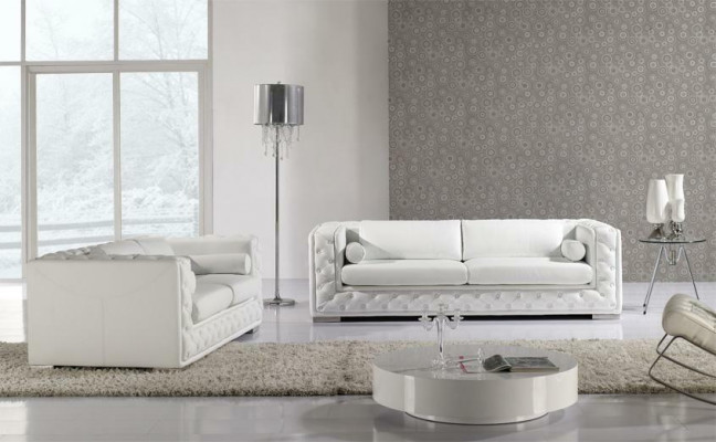 Ledersofa Couch Wohnlandschaft 3+2+1 Sëtzer Sofa Garnitur Design Dekor Nei