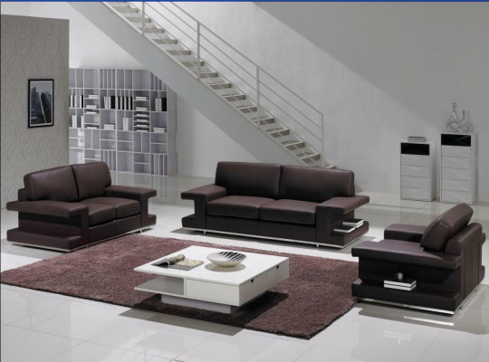 Ledercouch Wohnzimmerlandschaft 3+2+1 Sëtz Garnitur Design Canapé Modern Sofa