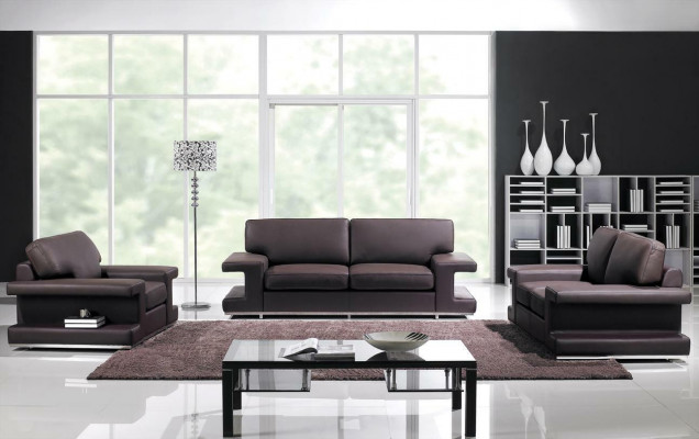 Ledercouch Wohnzimmerlandschaft 3+2+1 Sëtz Garnitur Design Canapé Modern Sofa